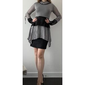 Batista Me by Caty Liesca dress gray long sleeve art to wear 1 Wednesday Addams